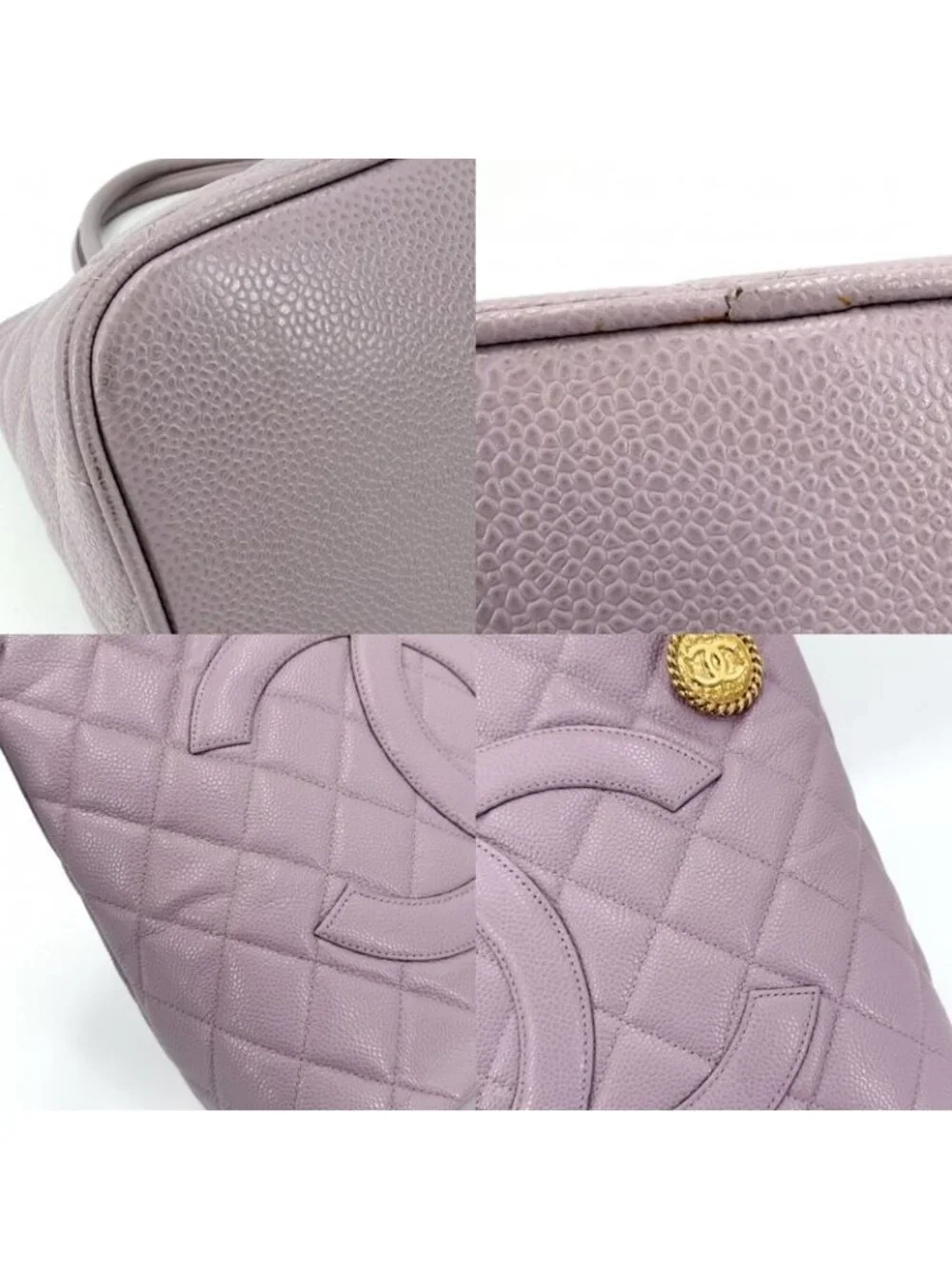 ★SOLD★ Chanel Handbag Quilted Medallion Tote CC Logo Shoulder Caviar Leather - Picture 6 of 14